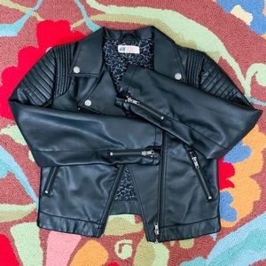 Girls black biker jacket